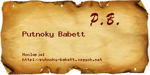 Putnoky Babett névjegykártya